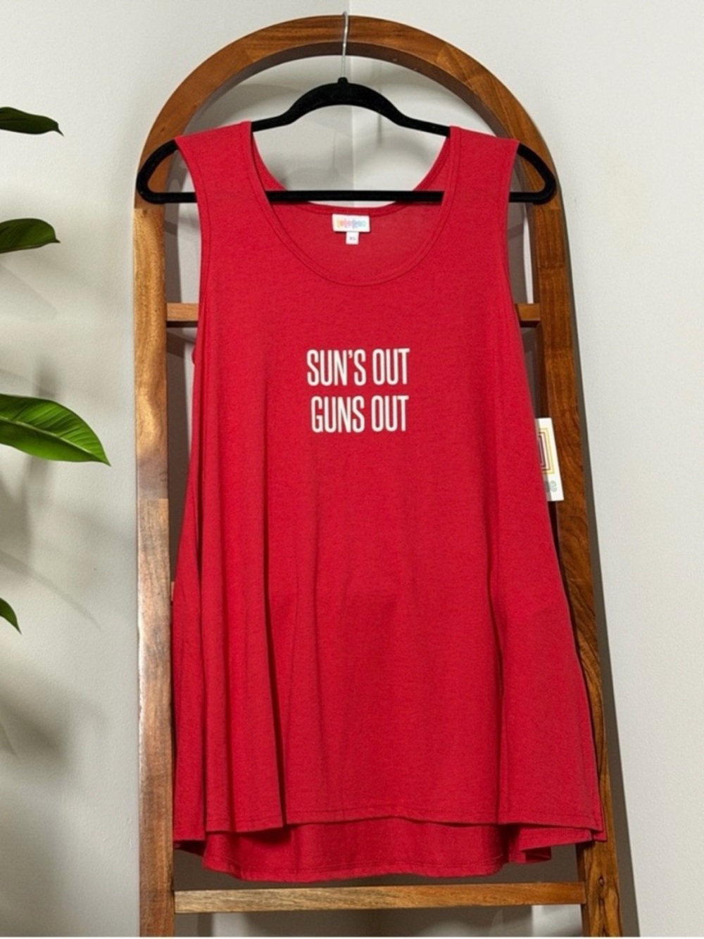 Lularoe XS Red Sun's Out Guns Out Perfect Tank Top NEW